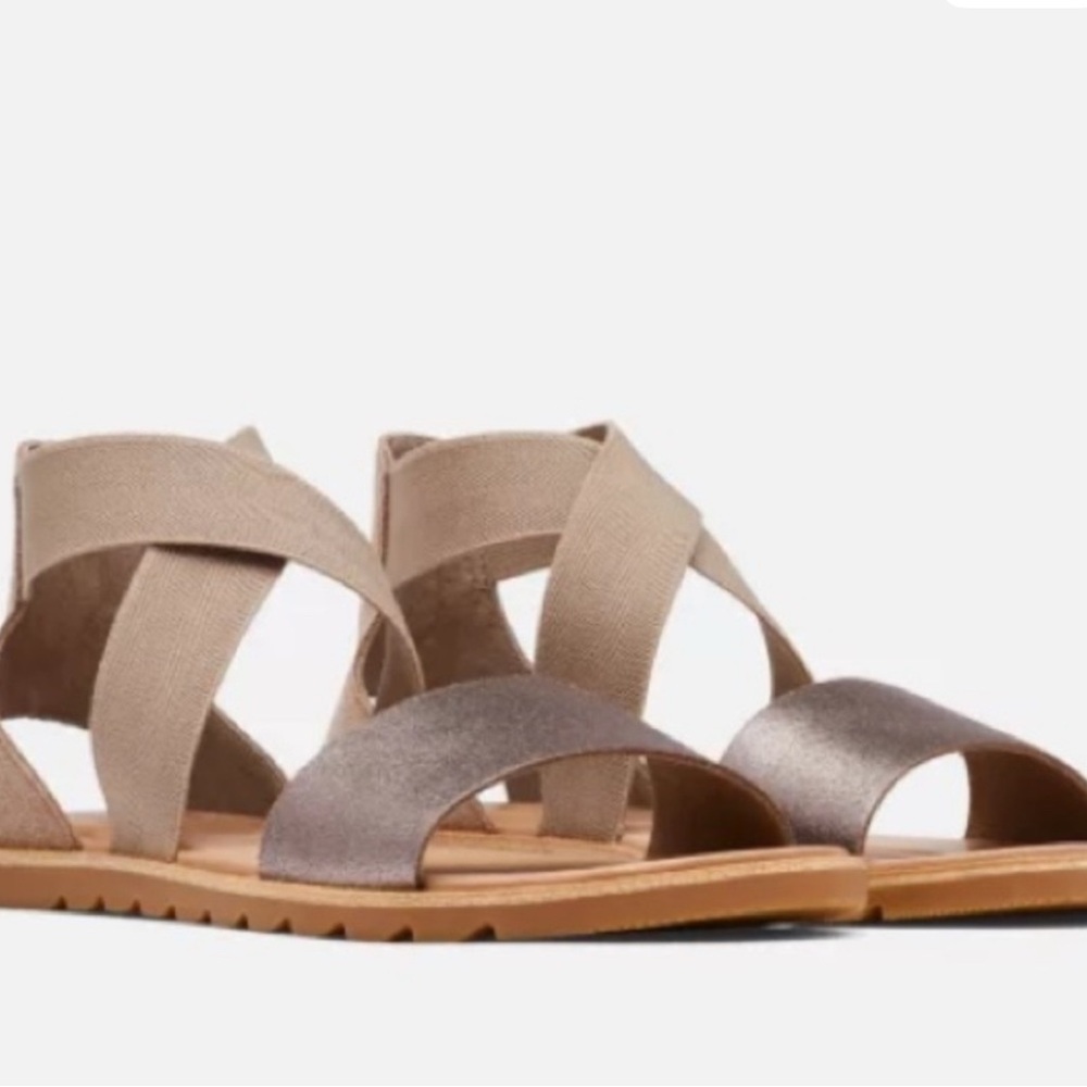 Size 7 SOREL Ella Il Sandal in Ash Brown/Marron cendre